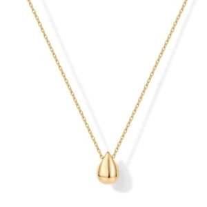 Women’s Gold Necklace Tear Drop Rain Drop Necklace for Women 14K Gold Plated